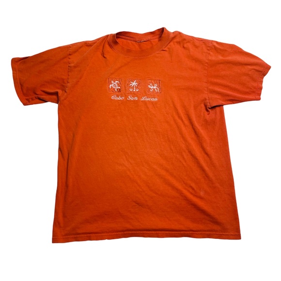 Vintage Other - Cabo Vintage Orange Embroidery T Shirt